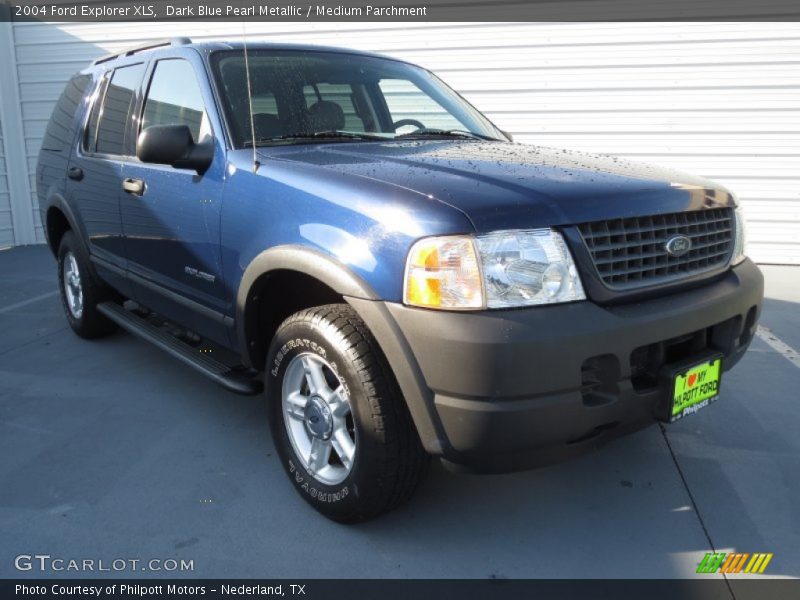 Dark Blue Pearl Metallic / Medium Parchment 2004 Ford Explorer XLS