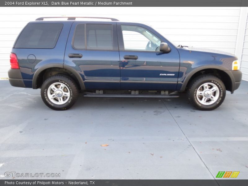 Dark Blue Pearl Metallic / Medium Parchment 2004 Ford Explorer XLS