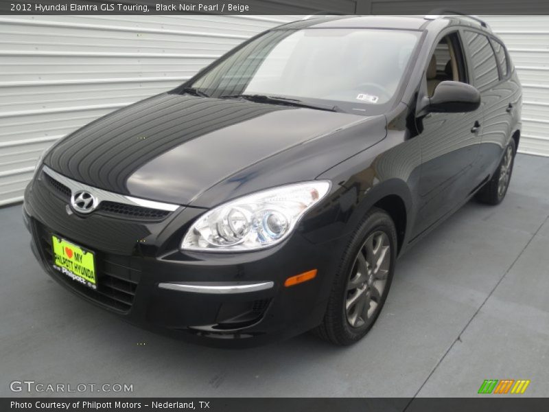 Black Noir Pearl / Beige 2012 Hyundai Elantra GLS Touring