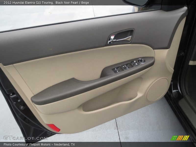 Black Noir Pearl / Beige 2012 Hyundai Elantra GLS Touring