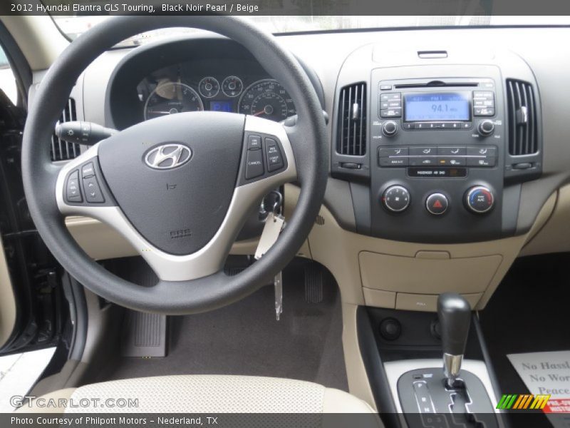 Black Noir Pearl / Beige 2012 Hyundai Elantra GLS Touring