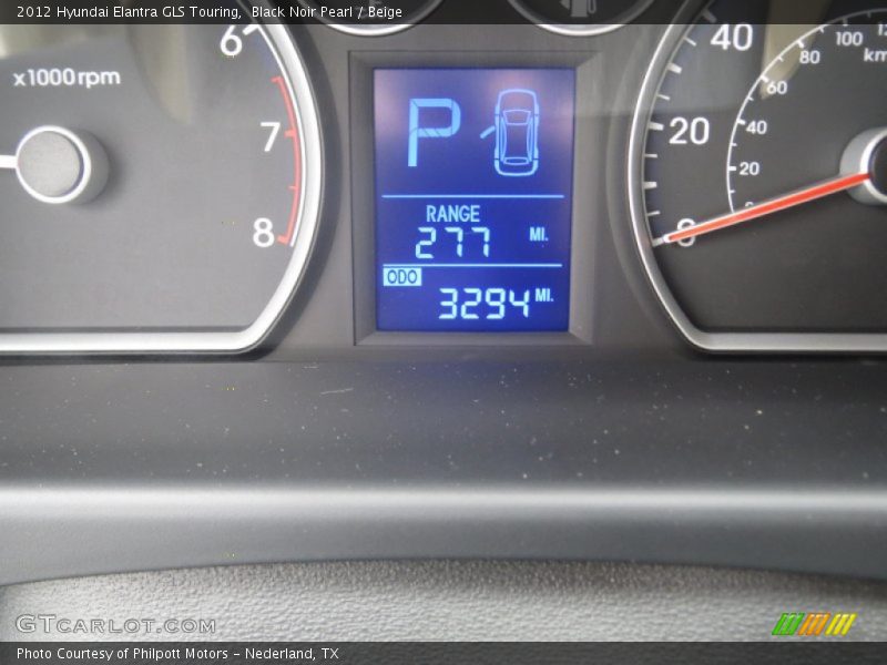 Black Noir Pearl / Beige 2012 Hyundai Elantra GLS Touring