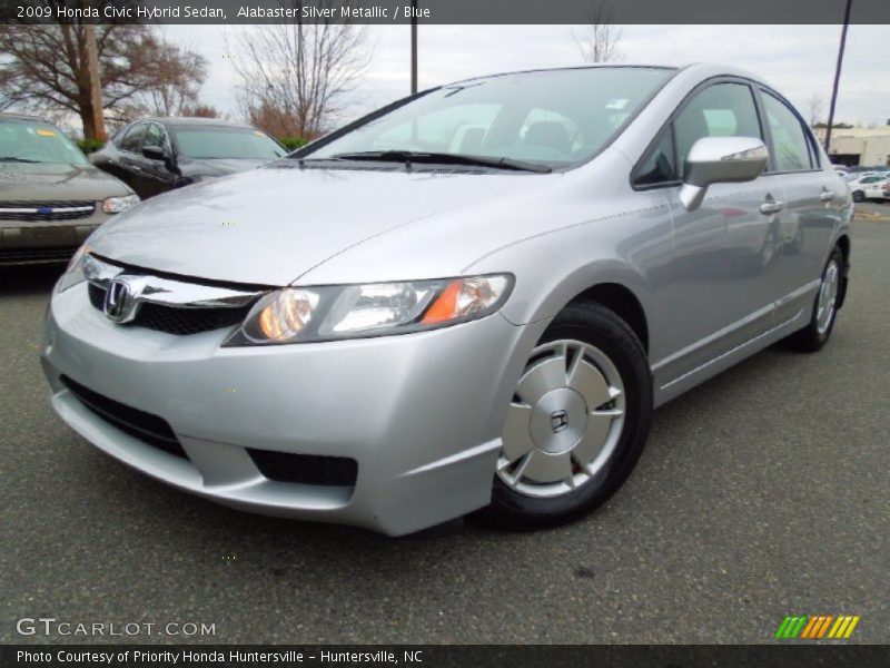 Alabaster Silver Metallic / Blue 2009 Honda Civic Hybrid Sedan