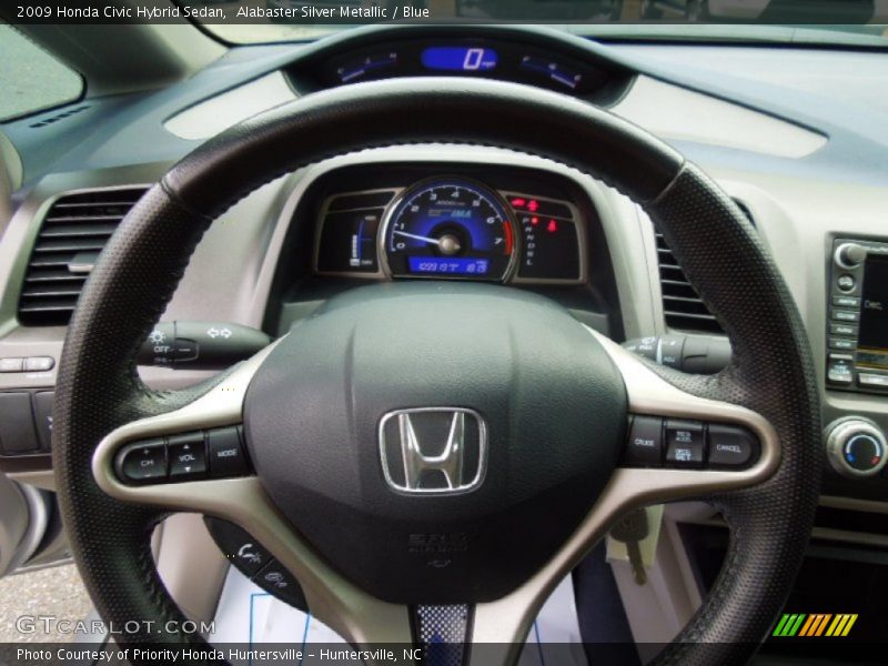 Alabaster Silver Metallic / Blue 2009 Honda Civic Hybrid Sedan