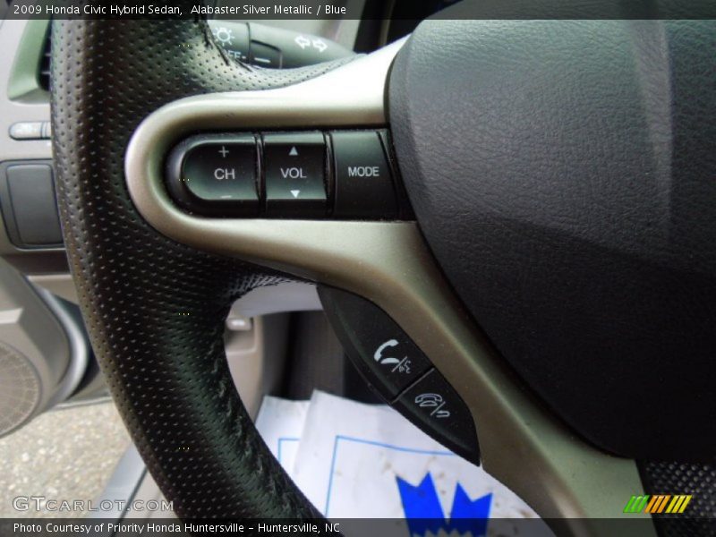 Alabaster Silver Metallic / Blue 2009 Honda Civic Hybrid Sedan