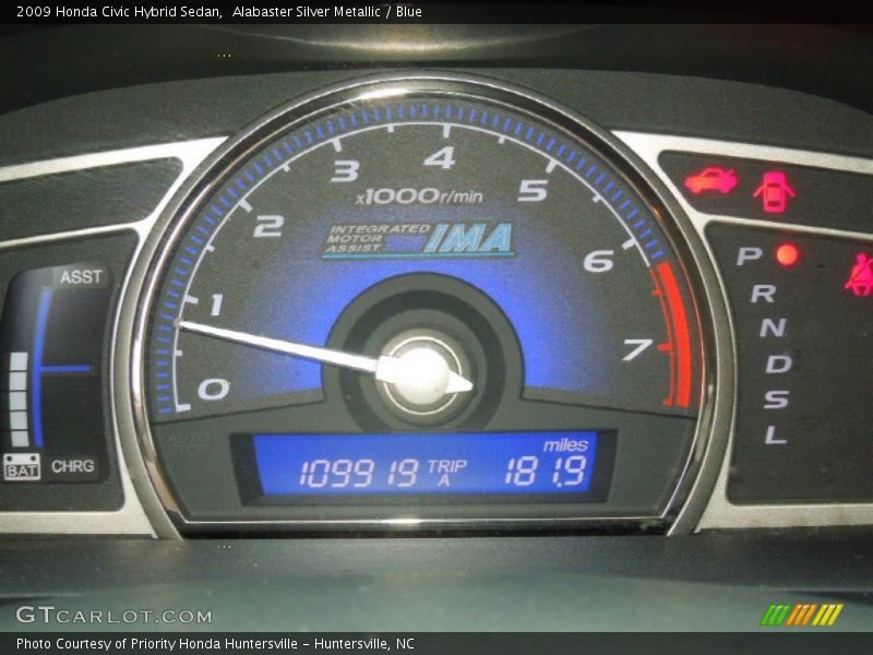 Alabaster Silver Metallic / Blue 2009 Honda Civic Hybrid Sedan