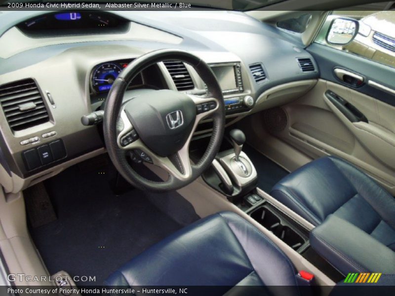 Alabaster Silver Metallic / Blue 2009 Honda Civic Hybrid Sedan