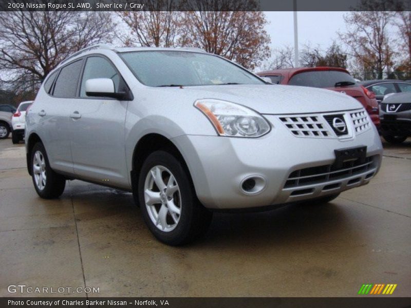 Silver Ice / Gray 2009 Nissan Rogue SL AWD