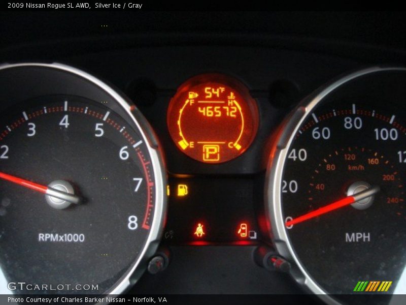 Silver Ice / Gray 2009 Nissan Rogue SL AWD