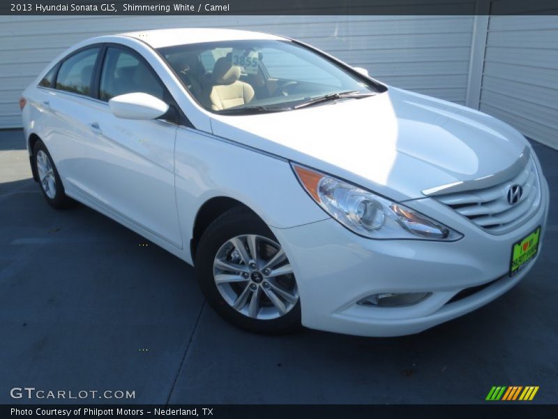 Shimmering White / Camel 2013 Hyundai Sonata GLS