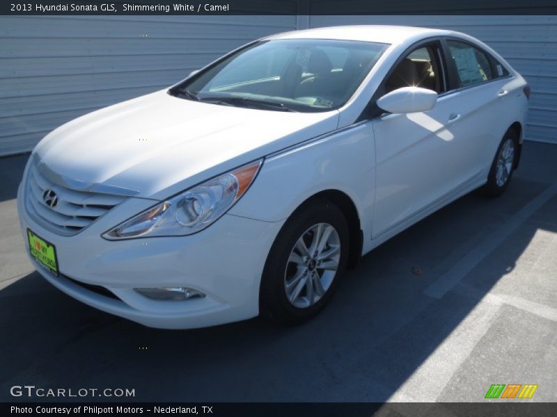 Shimmering White / Camel 2013 Hyundai Sonata GLS