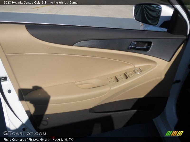 Shimmering White / Camel 2013 Hyundai Sonata GLS