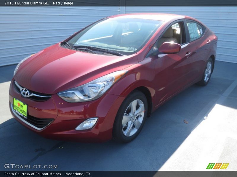 Red / Beige 2013 Hyundai Elantra GLS