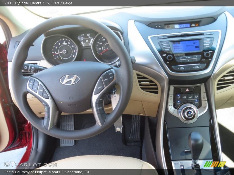 Red / Beige 2013 Hyundai Elantra GLS
