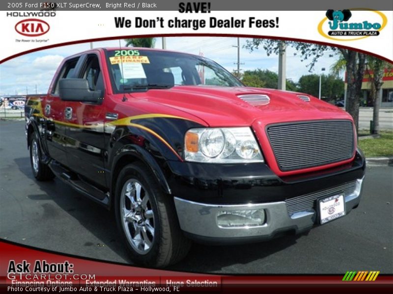 Bright Red / Black 2005 Ford F150 XLT SuperCrew