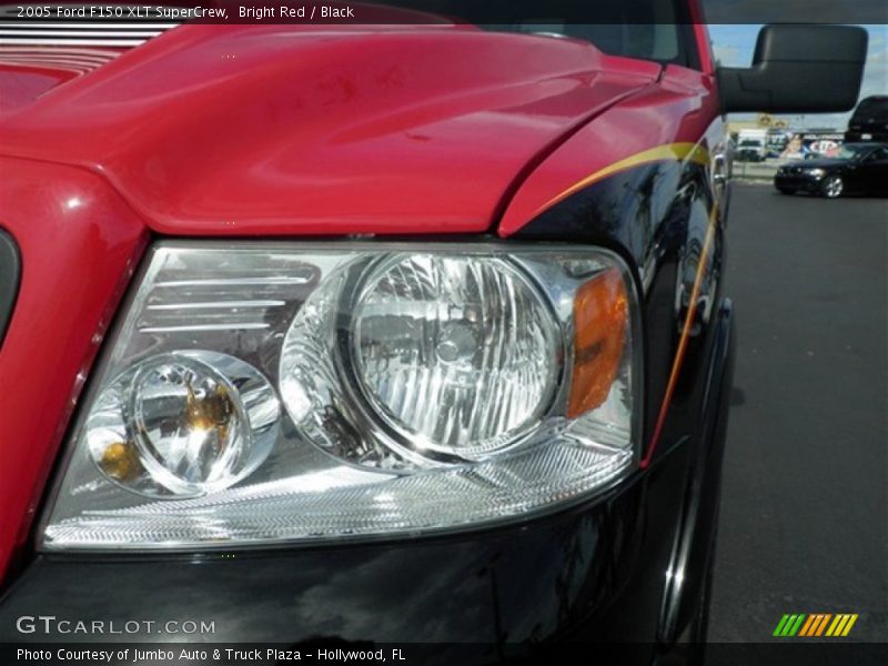 Bright Red / Black 2005 Ford F150 XLT SuperCrew