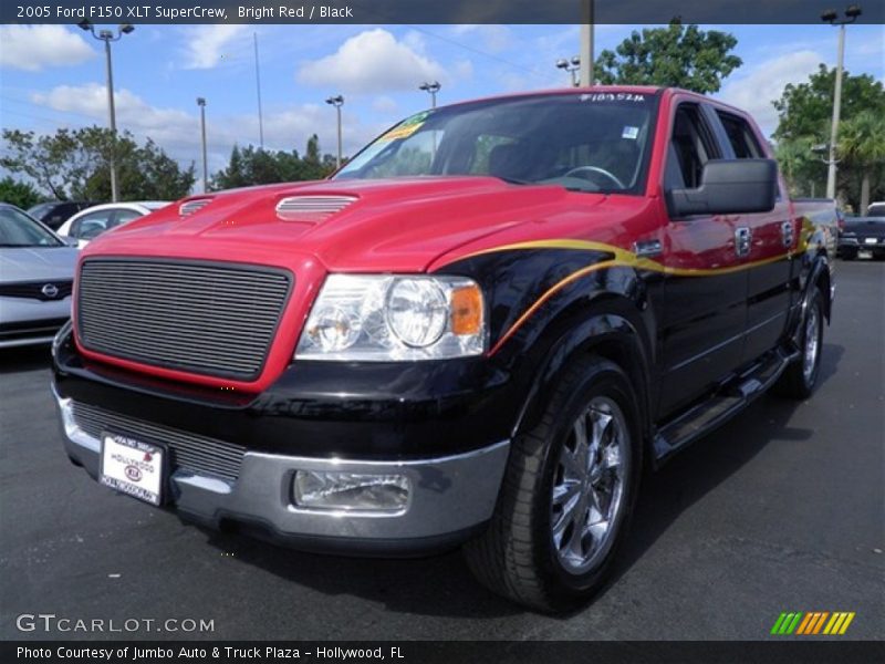 Bright Red / Black 2005 Ford F150 XLT SuperCrew