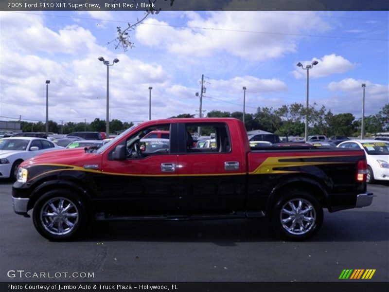 Bright Red / Black 2005 Ford F150 XLT SuperCrew