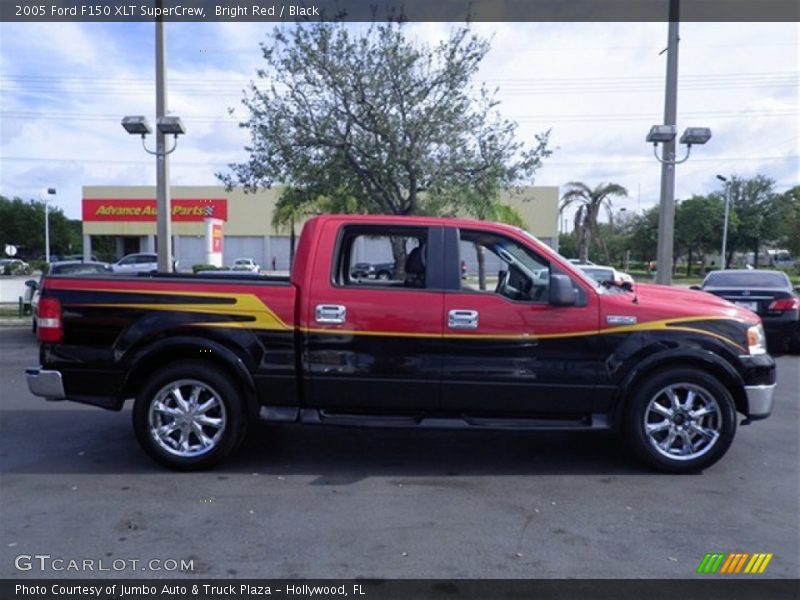 Bright Red / Black 2005 Ford F150 XLT SuperCrew