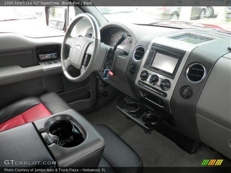 Bright Red / Black 2005 Ford F150 XLT SuperCrew