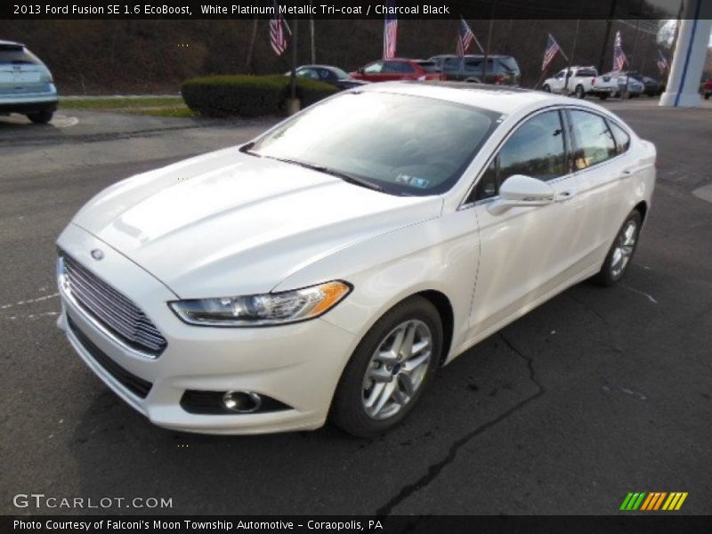 White Platinum Metallic Tri-coat / Charcoal Black 2013 Ford Fusion SE 1.6 EcoBoost