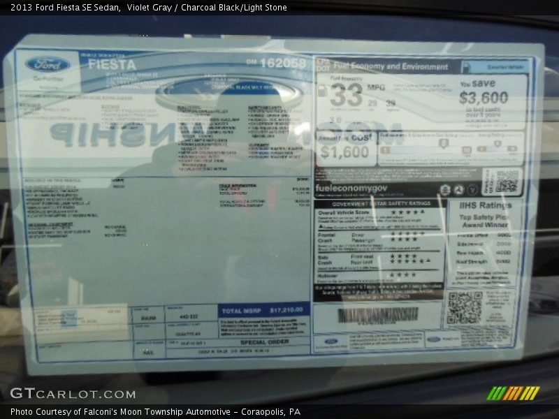  2013 Fiesta SE Sedan Window Sticker