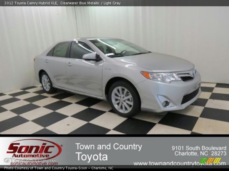 Clearwater Blue Metallic / Light Gray 2012 Toyota Camry Hybrid XLE