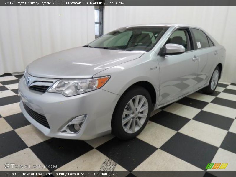 Clearwater Blue Metallic / Light Gray 2012 Toyota Camry Hybrid XLE