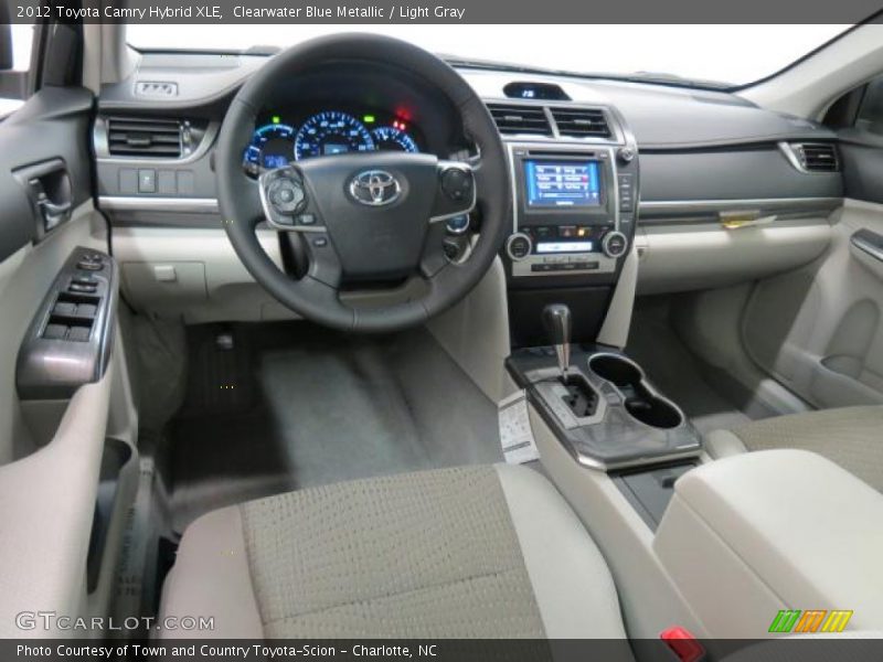 Clearwater Blue Metallic / Light Gray 2012 Toyota Camry Hybrid XLE