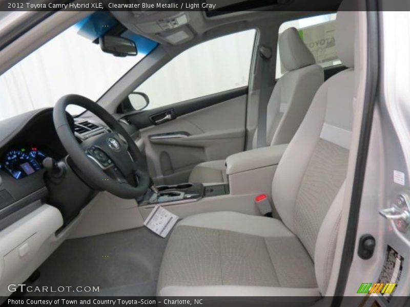 Clearwater Blue Metallic / Light Gray 2012 Toyota Camry Hybrid XLE