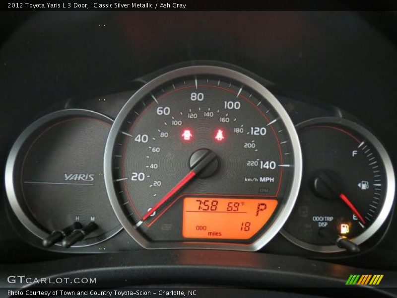 Classic Silver Metallic / Ash Gray 2012 Toyota Yaris L 3 Door