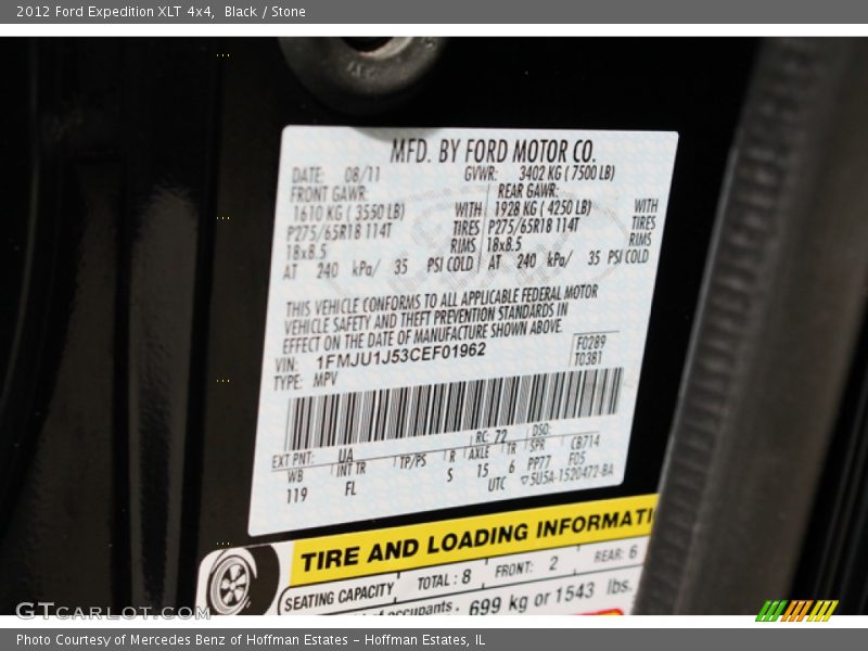 Black / Stone 2012 Ford Expedition XLT 4x4