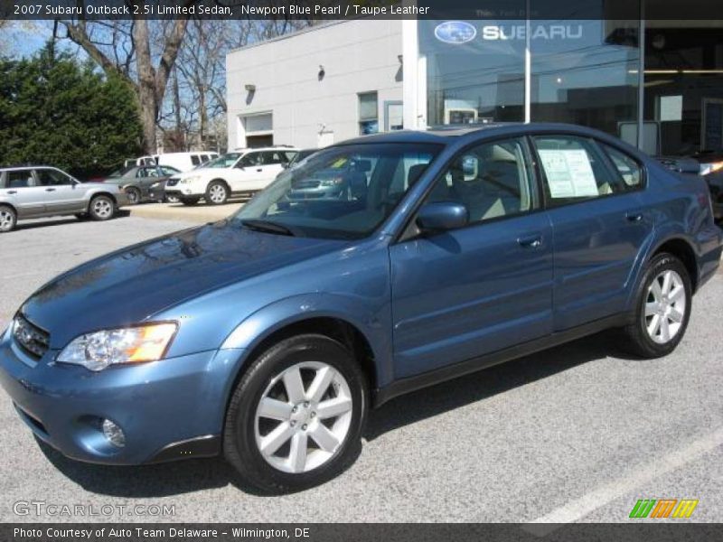 Newport Blue Pearl / Taupe Leather 2007 Subaru Outback 2.5i Limited Sedan