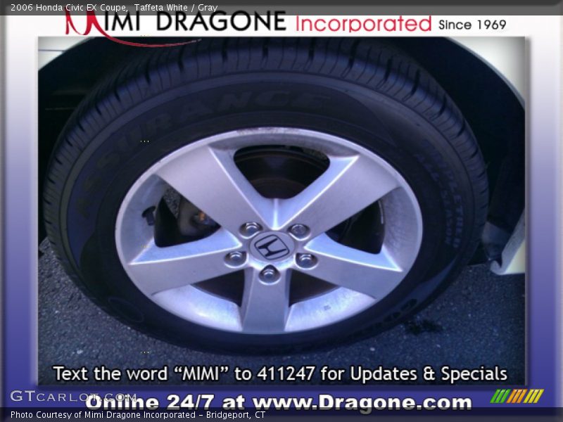 Taffeta White / Gray 2006 Honda Civic EX Coupe