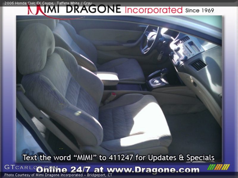 Taffeta White / Gray 2006 Honda Civic EX Coupe