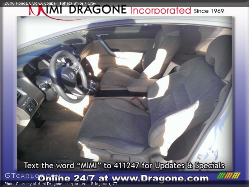 Taffeta White / Gray 2006 Honda Civic EX Coupe