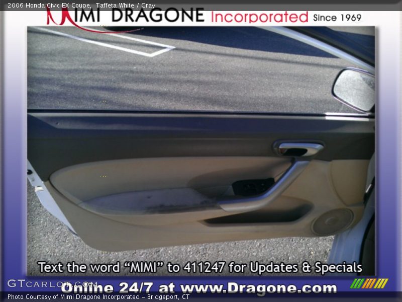 Taffeta White / Gray 2006 Honda Civic EX Coupe