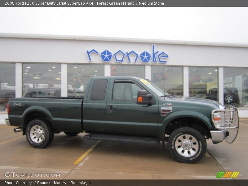 Forest Green Metallic / Medium Stone 2008 Ford F250 Super Duty Lariat SuperCab 4x4