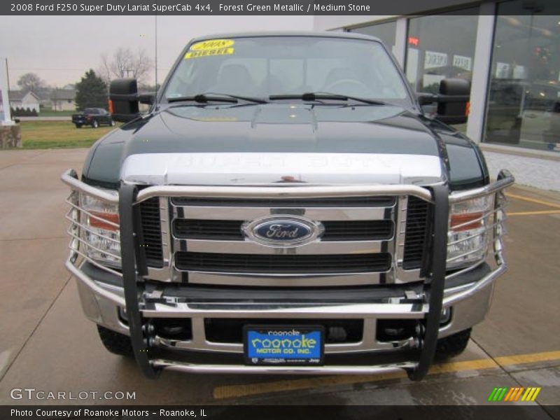 Forest Green Metallic / Medium Stone 2008 Ford F250 Super Duty Lariat SuperCab 4x4