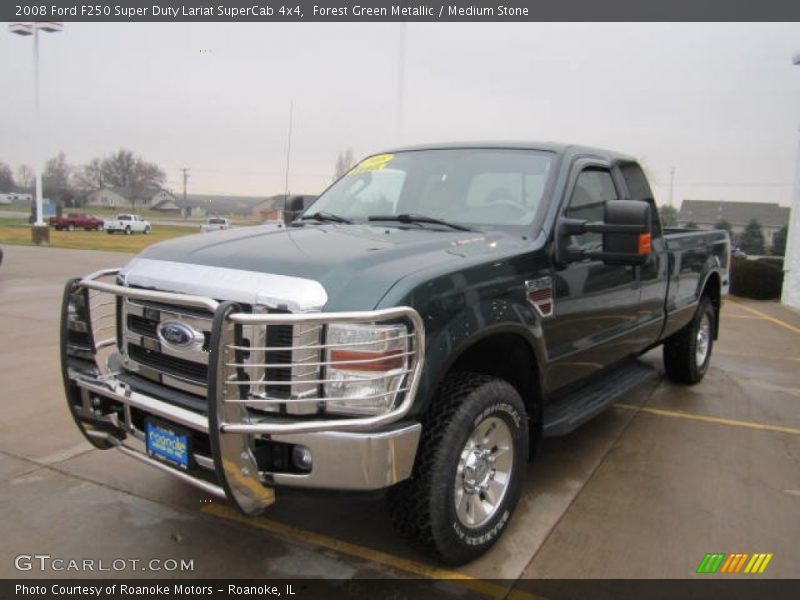 Forest Green Metallic / Medium Stone 2008 Ford F250 Super Duty Lariat SuperCab 4x4