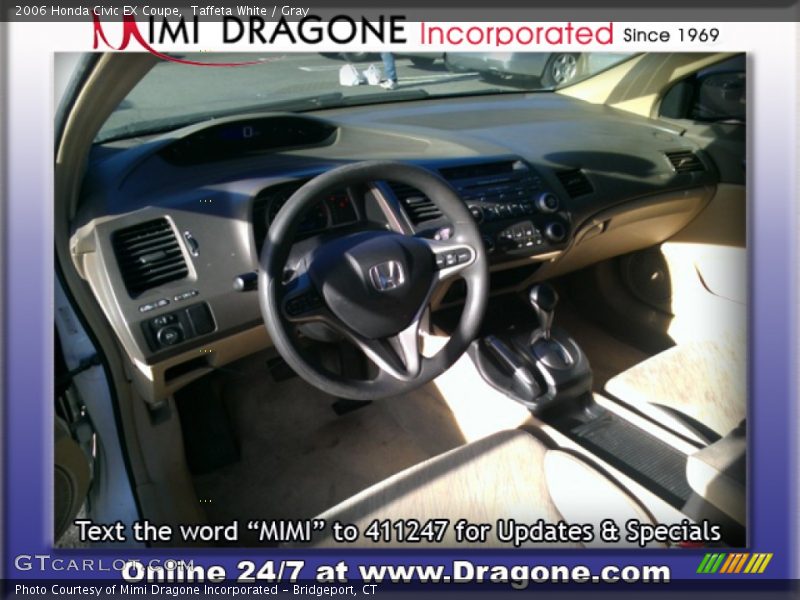 Taffeta White / Gray 2006 Honda Civic EX Coupe
