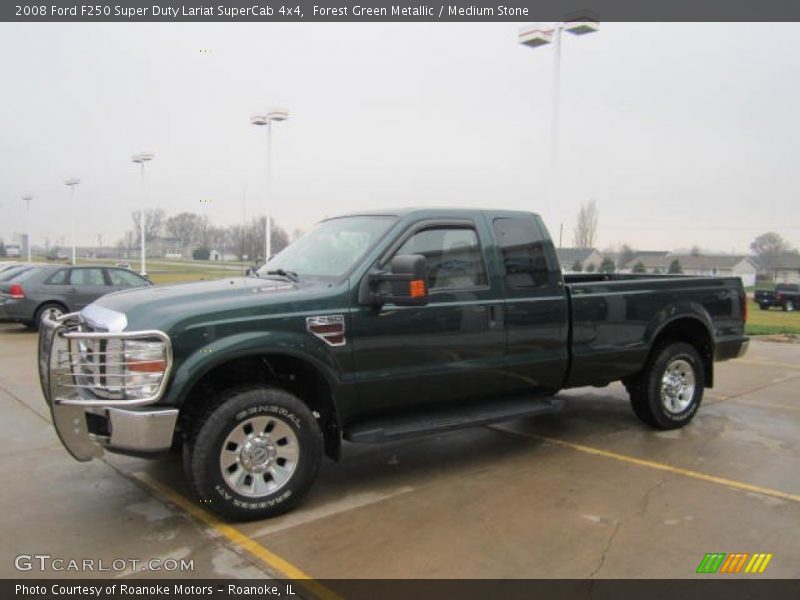 Forest Green Metallic / Medium Stone 2008 Ford F250 Super Duty Lariat SuperCab 4x4