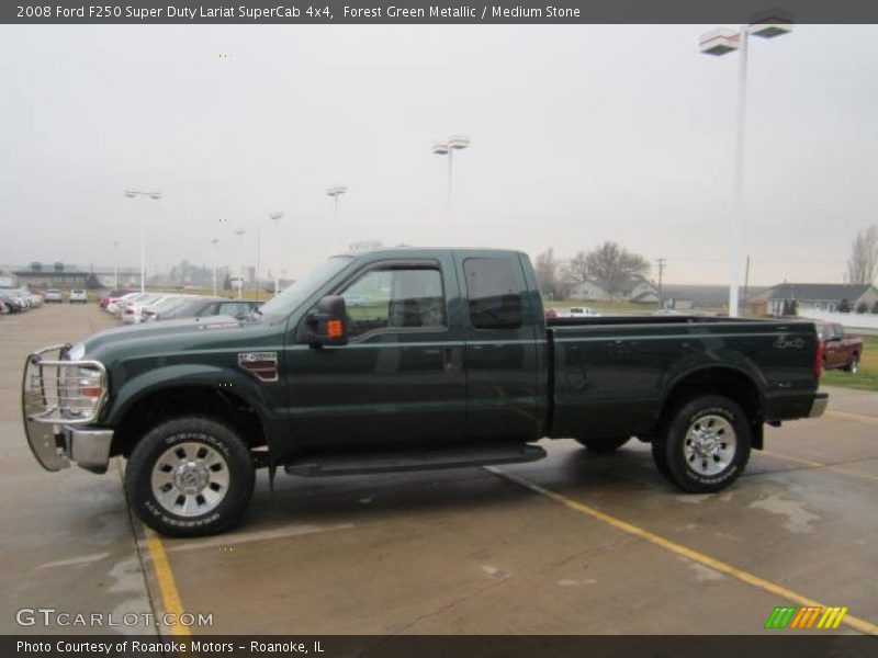 Forest Green Metallic / Medium Stone 2008 Ford F250 Super Duty Lariat SuperCab 4x4