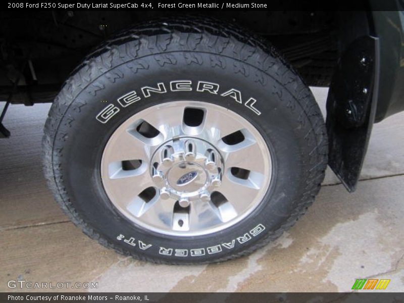 Forest Green Metallic / Medium Stone 2008 Ford F250 Super Duty Lariat SuperCab 4x4