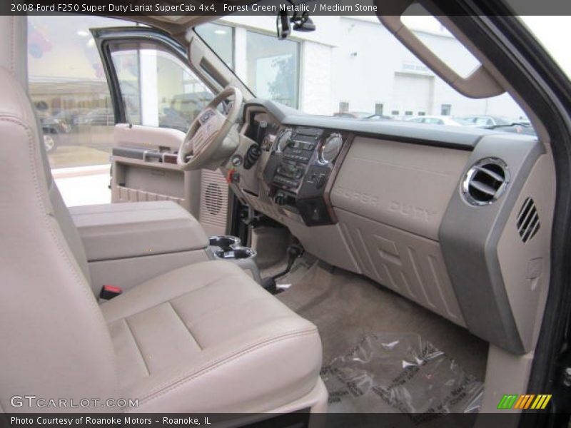 Forest Green Metallic / Medium Stone 2008 Ford F250 Super Duty Lariat SuperCab 4x4