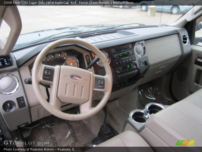 Forest Green Metallic / Medium Stone 2008 Ford F250 Super Duty Lariat SuperCab 4x4