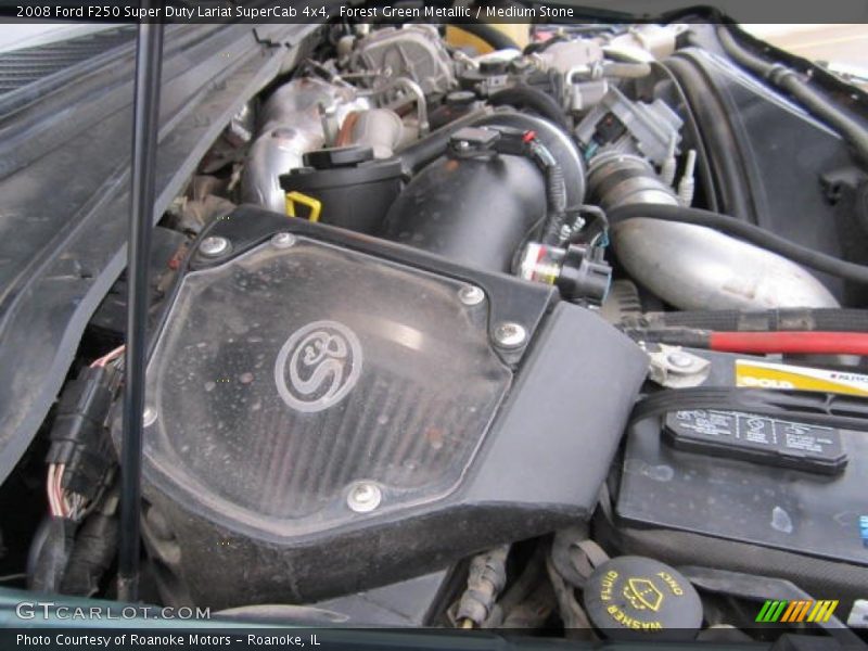 Forest Green Metallic / Medium Stone 2008 Ford F250 Super Duty Lariat SuperCab 4x4