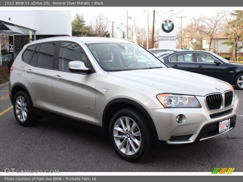 Mineral Silver Metallic / Black 2013 BMW X3 xDrive 28i