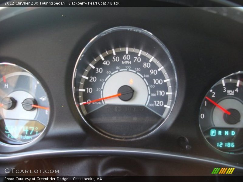 Blackberry Pearl Coat / Black 2012 Chrysler 200 Touring Sedan