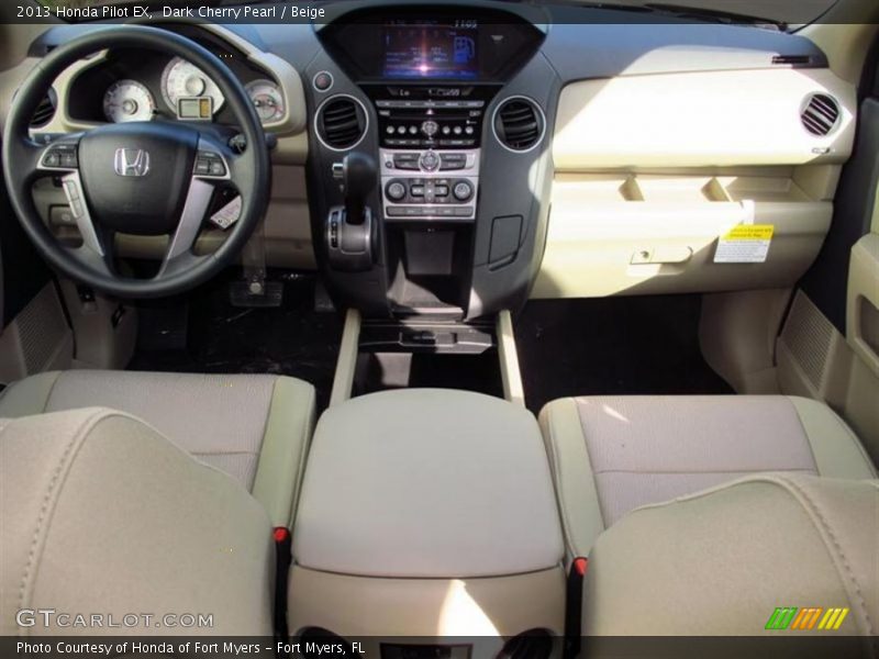 Dark Cherry Pearl / Beige 2013 Honda Pilot EX